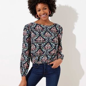 LOFT Floral Trellis Wrap Back Top | NWT | Large